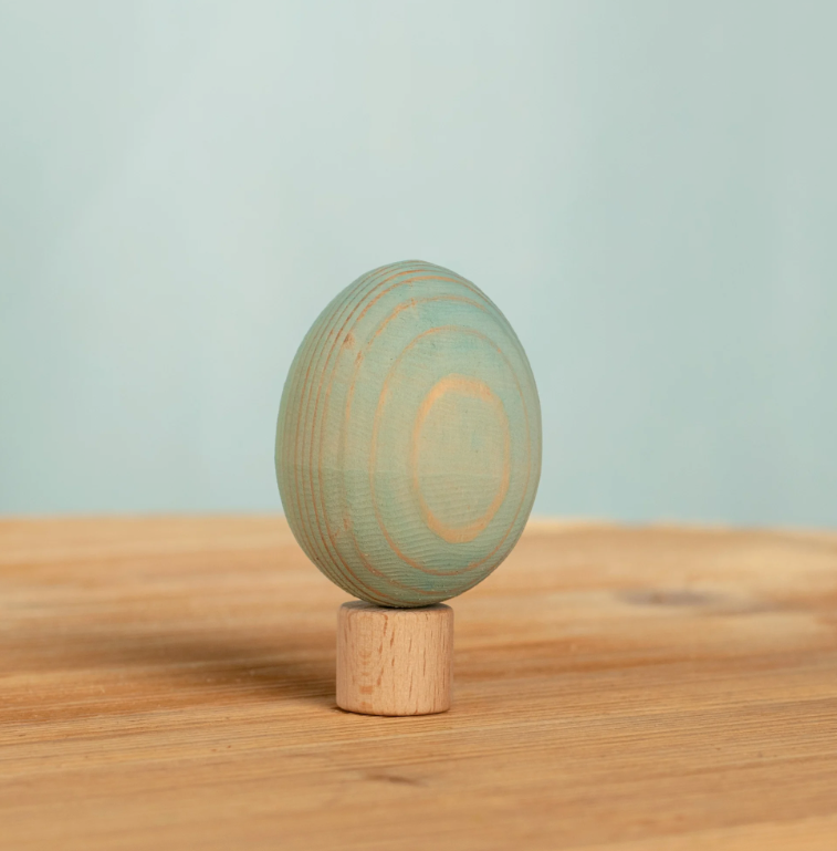 BumbuToys Figurine en bois pour couronne de célébration - Oeuf Bleu