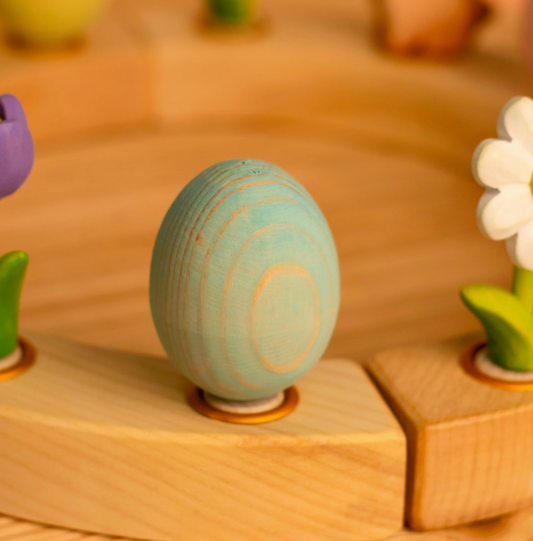 BumbuToys Figurine en bois pour couronne de célébration - Oeuf Bleu