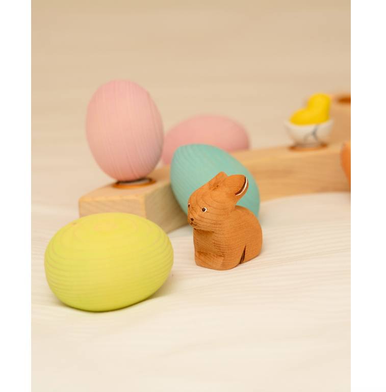 BumbuToys Figurine en bois pour couronne de célébration - Oeuf Rose