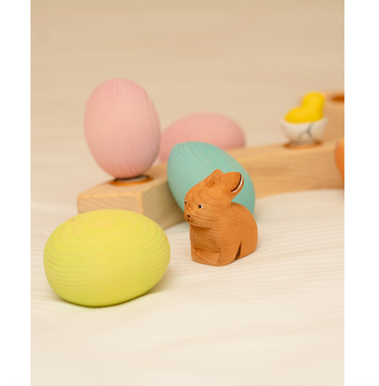 BumbuToys Figurine en bois pour couronne de célébration - Oeuf Rose