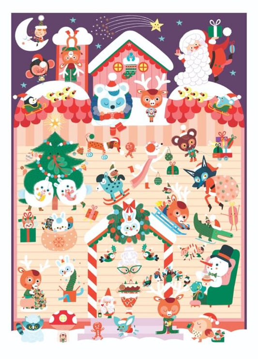 Calendrier de l'avent Mini poster Noël - 30 autocollants Poppik