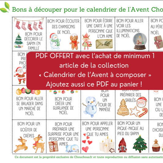 Bons d'activités à découper - Calendrier de l'Avent