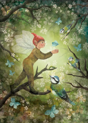 Carte postale Spring Forest Fairy - Illustratrice Bijdehansje