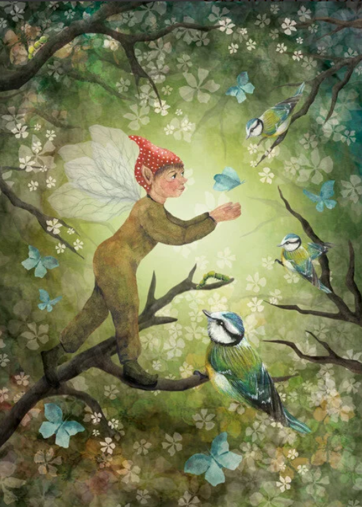 Carte postale Spring Forest Fairy - Illustratrice Bijdehansje