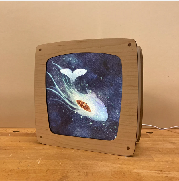 Carte à insérer pour Lampe Au fil des Saisons - Hannah Illustreert - Small Boat large Whale