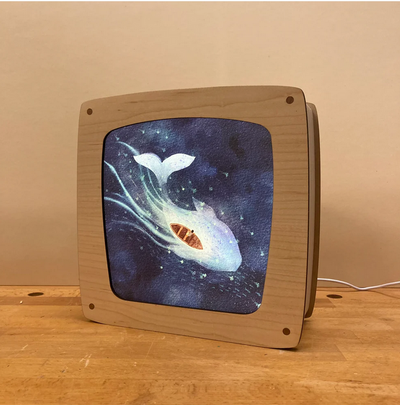 Carte à insérer pour Lampe Au fil des Saisons - Hannah Illustreert - Small Boat large Whale