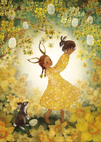 Carte Postale Easter Bunny - Ilustratrice Bijdehansje