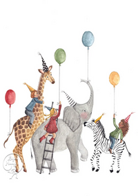 Carte Postale Birthday Party - Ilustratrice Bijdehansje