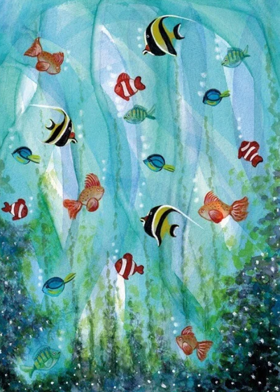 Carte Postale Fish - Illustratrice Bijdehansje