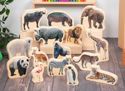 Tickit Animaux sauvages en bois - Lot de 15