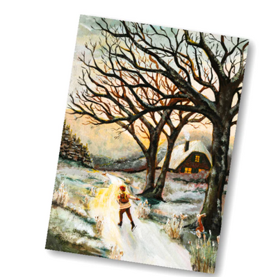 Carte postale Skating - Illustratrice E. Bennink
