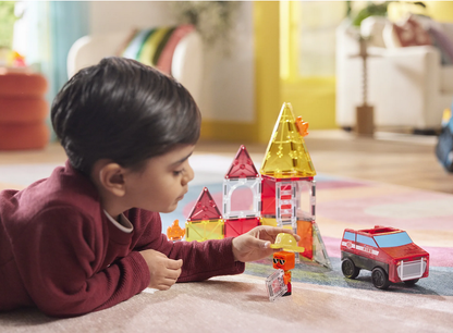 Magna Tiles Jeu magnétique - Les Pompiers Lot de 27 pièces