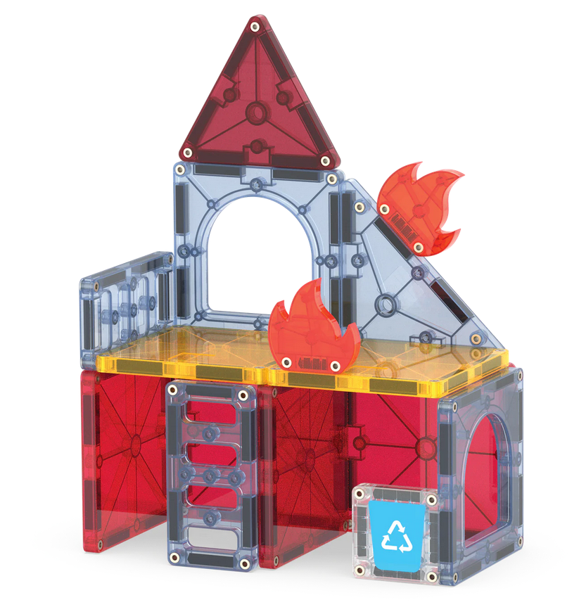 Magna Tiles Jeu magnétique - Les Pompiers Lot de 27 pièces