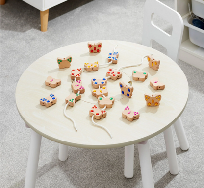Tickit Papillons en bois avec pierres brillantes à enfiler - 20 pièces