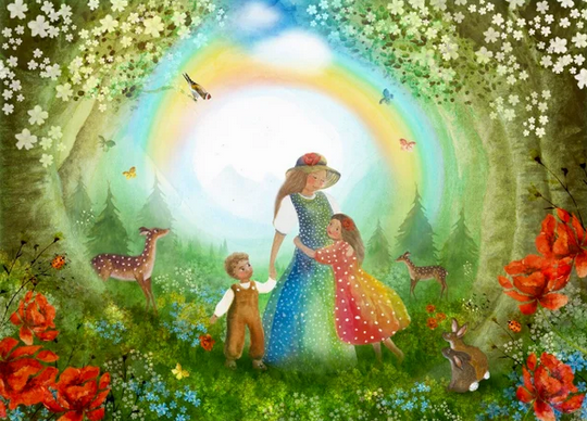 Carte Postale Rainbow Meadow - Ilustratrice Bijdehansje