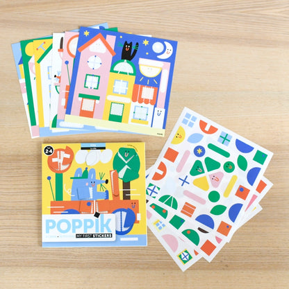 6 Cartes et 96 gommettes créatives La ville POPPIK