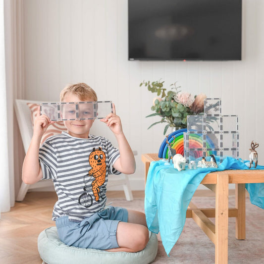 Connetix Tiles Jeu magnétique Rectangles Transparent Lot de 12
