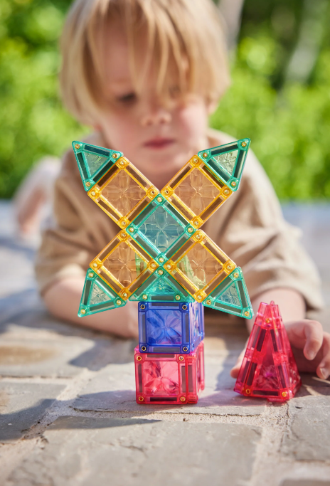 Cleverclixx Jeux magnétiques MINI pack Pastel - 28 pièces + boite de transport