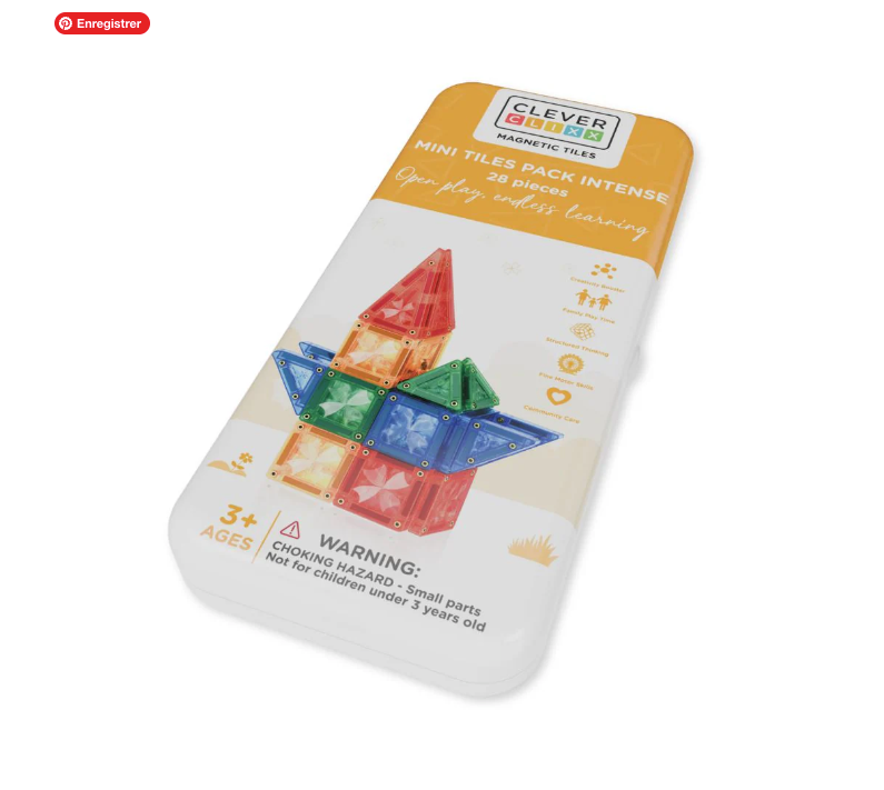 Cleverclixx Jeux magnétiques MINI pack intense - 28 pièces + boite de transport