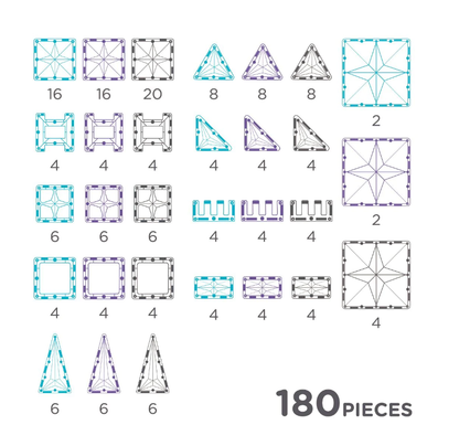 Cleverclixx Mega Ice Crystal Pack - Jeu magnétique 180 pièces