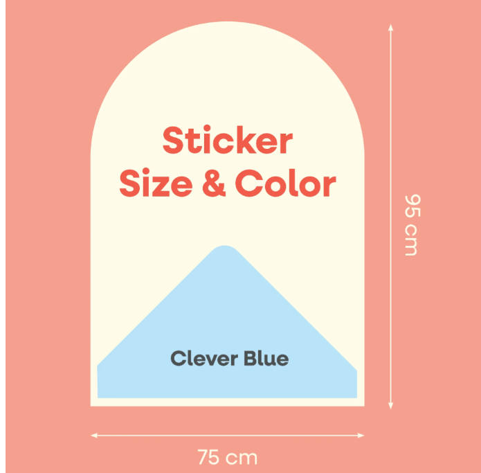 Cleverclixx Tableau magnétique Murale Autocollant 95 x 75cm - Cleverblue