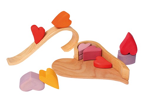 Cœurs couleurs chaudes - Jeu de construction Grimm's