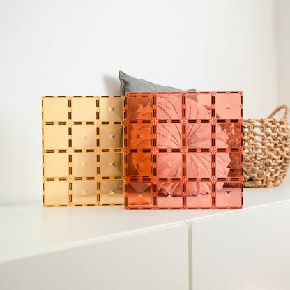 Connetix 2 Plaques magnétique Lemon - Peach 30 x 30 cm