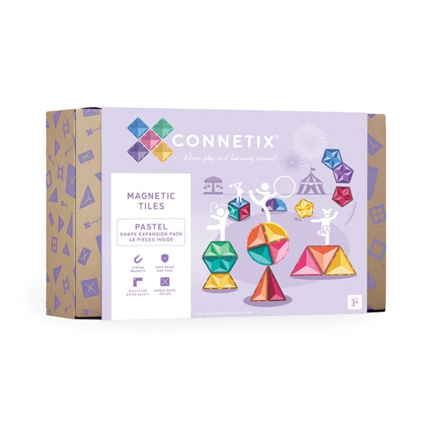 Connetix Jeu magnétique Formes Pastel Lot de 48
