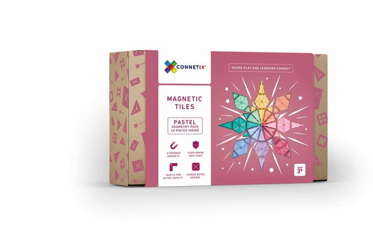 Connetix Jeu magnétique Pack Géométrie Pastel - 40 pièces