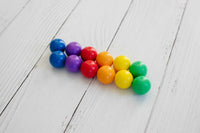 Connetix Lot de 12 boules arc-en-ciel en bois