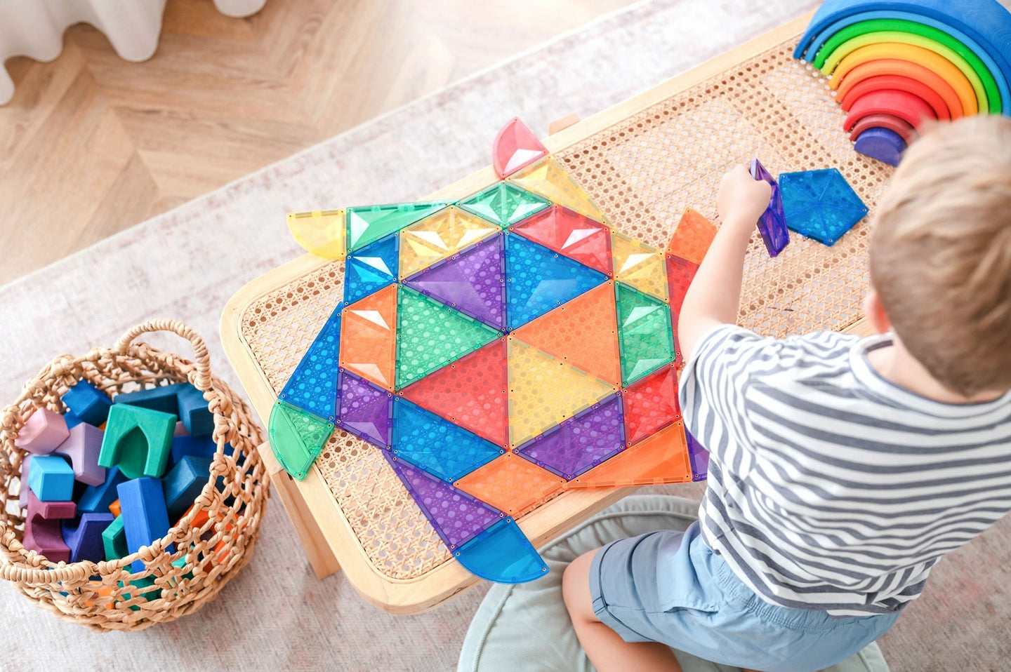 Connetix Tiles Jeu magnétique Formes Arc-en-ciel Lot de 36