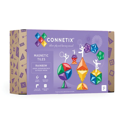 Connetix Tiles Jeu magnétique Formes Arc-en-ciel Lot de 36
