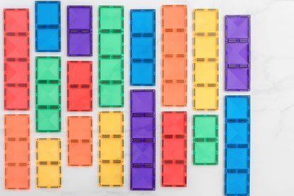 Connetix Tiles Jeu magnétique Rectangles arc-en-ciel Lot de 18