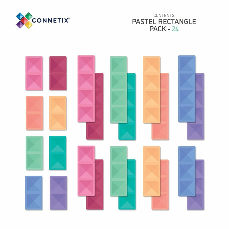 Connetix Tiles Jeu magnétique Rectangles Pastel Lot de 24