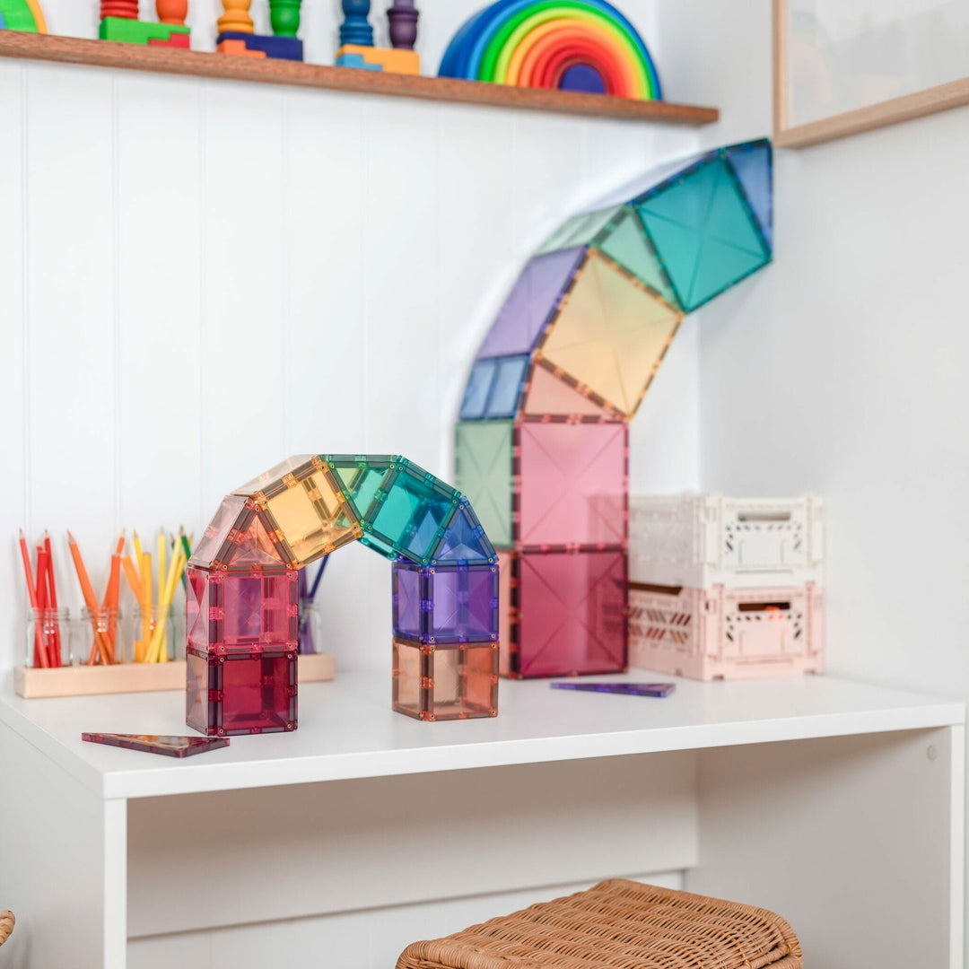 Connetix Tiles Jeu magnétique Starterset Pastel - Lot de démarrage 64 pièces