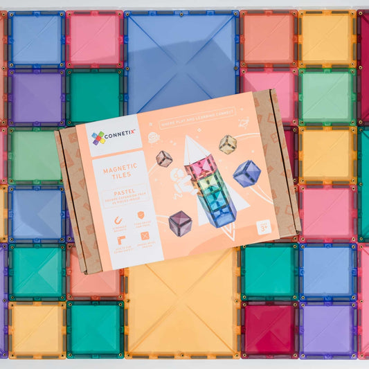 Connetix Tiles Pack de 40 carrés Pastel