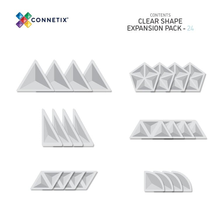 Connetix Jeu magnétique Formes Translucide Lot de 24
