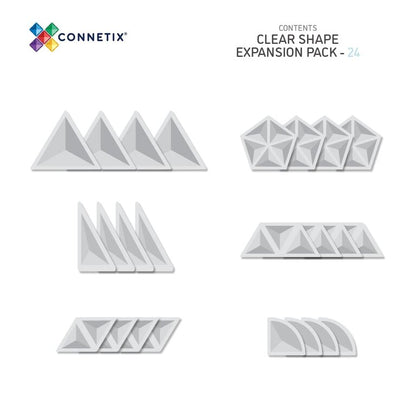 Connetix Jeu magnétique Formes Translucide Lot de 24