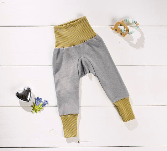 Cosilana Pantalon gris/vert - laine/soie