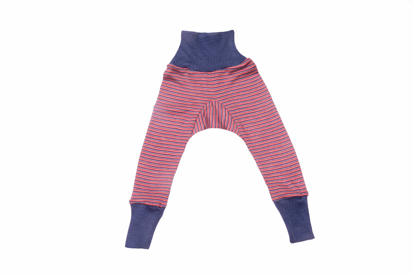 Cosilana Pantalon laine/soie rouge/marine/naturel rayé