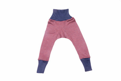Cosilana Pantalon laine/soie rouge/marine/naturel rayé