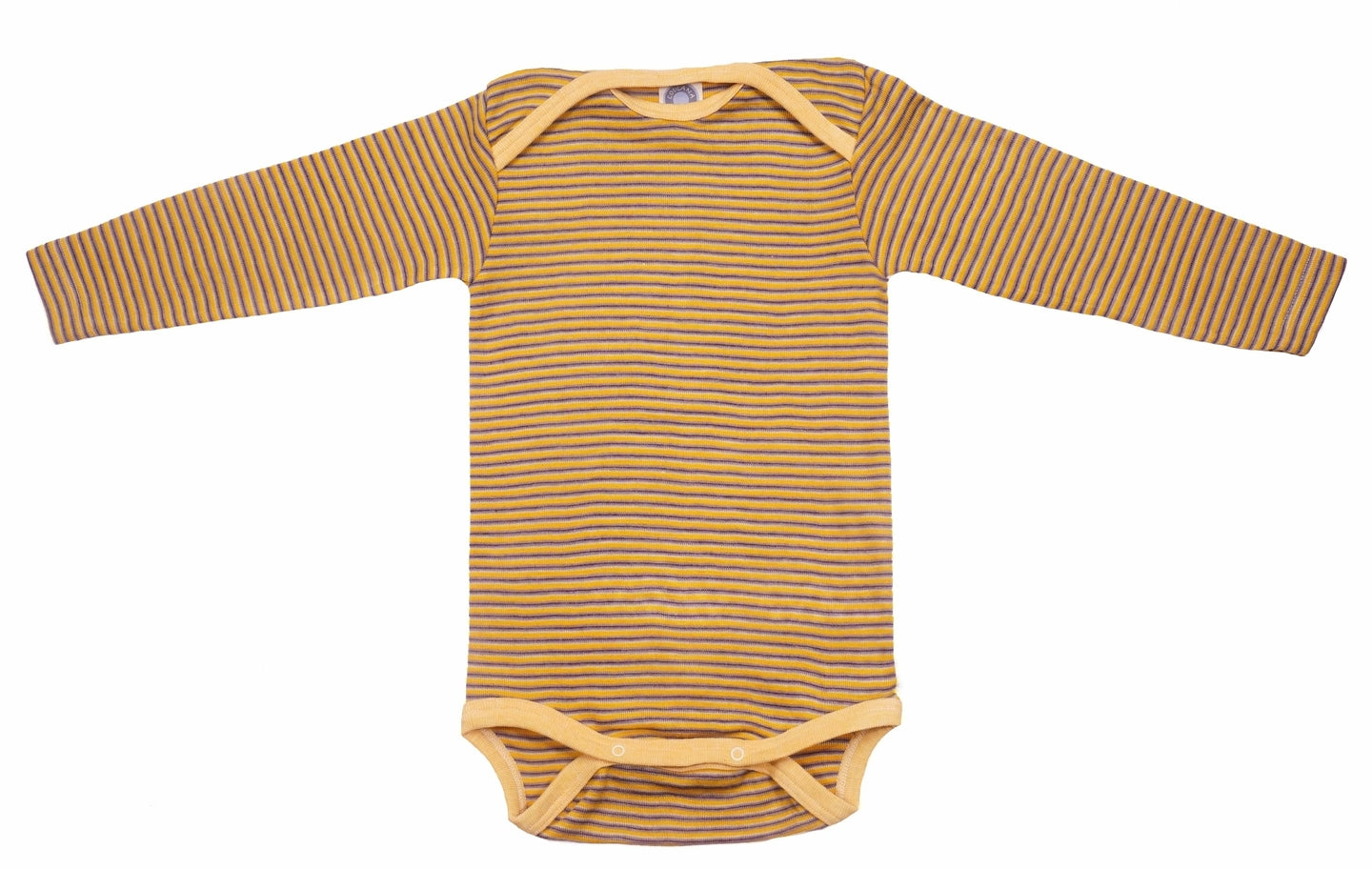 Cosilana Body manches longues laine/soie jaune/prune/naturel rayé