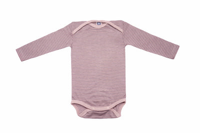 Cosilana Body manches longues laine/soie rose/gris/naturel rayé