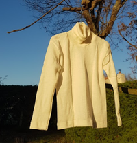 Cosilana T-shirt col roulé manches longues écru - laine/soie