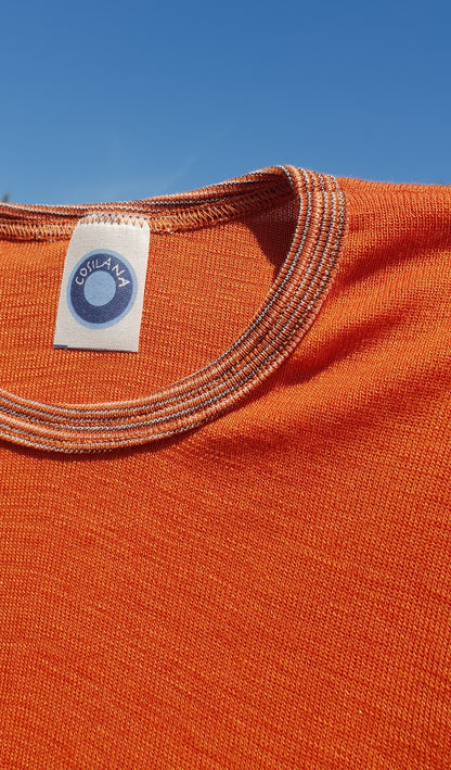 Cosilana T-shirt manches longues enfants orange/rouille- Laine/soie