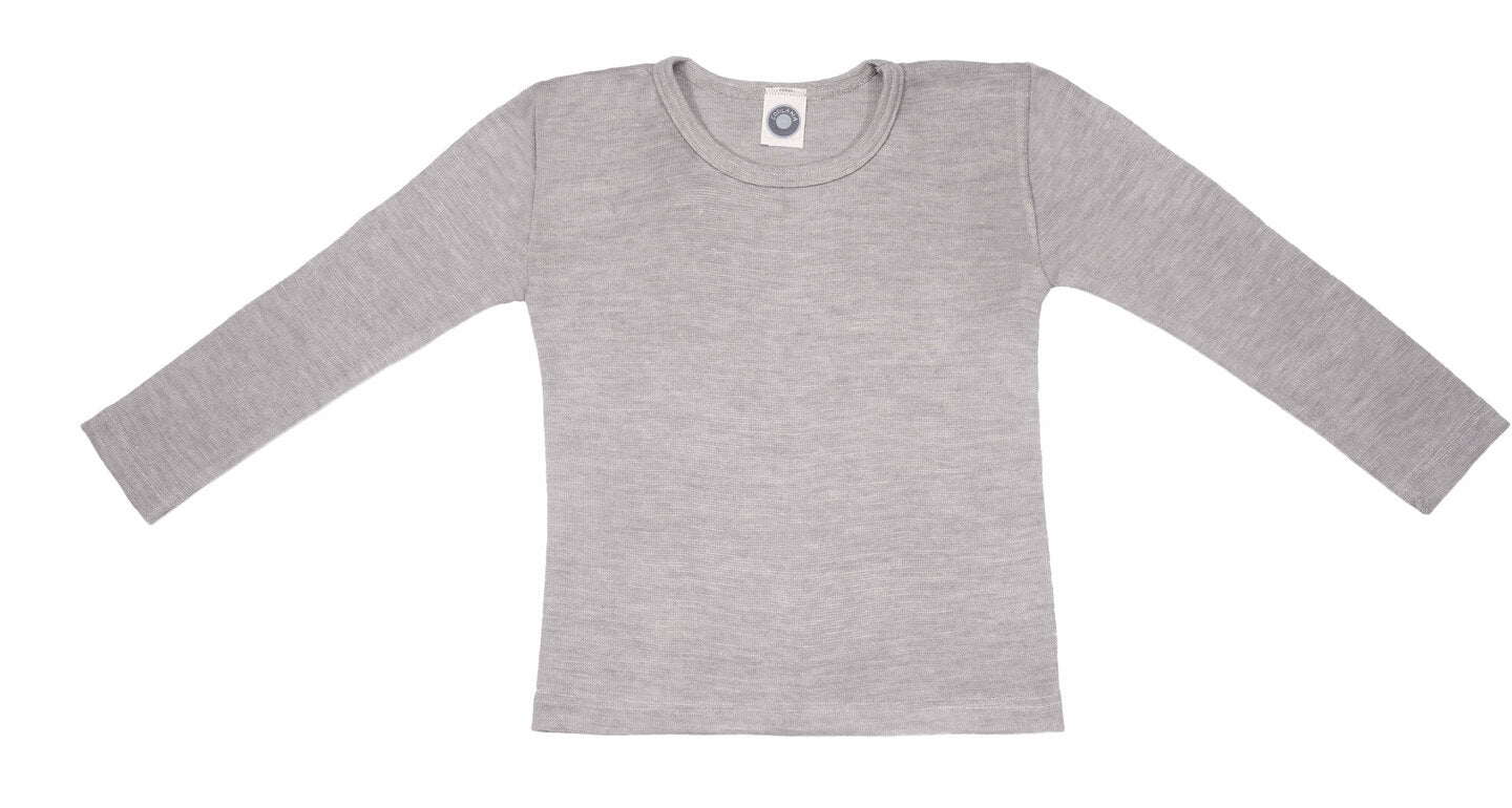 Cosilana T-shirt manches longues enfants Laine/soie gris chiné