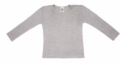 Cosilana T-shirt manches longues enfants Laine/soie gris chiné