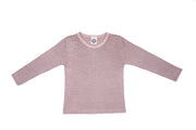 Cosilana T-shirt manches longues enfants Laine/soie rose/gris/naturel rayé