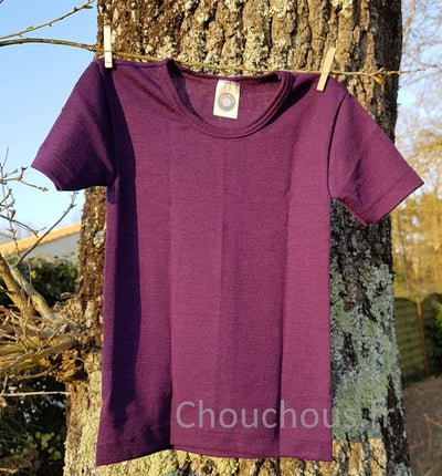Cosilana T-shirt Enfant manches courtes violet - laine/soie