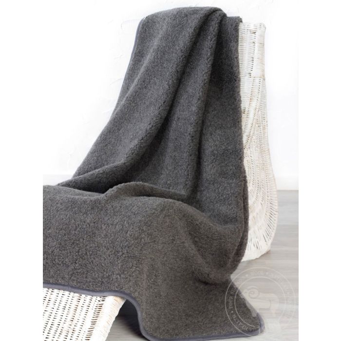 Alwero Couverture en laine Thumbled Anthracite - Divers dimensions